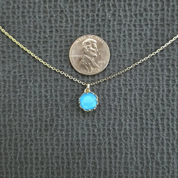 Kate Spade♠️ "That Sparkle" Turquoise🩵 Pendant Necklace - NWT - Picture 8 of 16